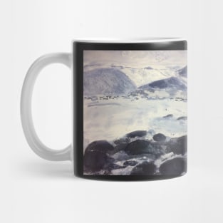 Snowy mountain scene Mug